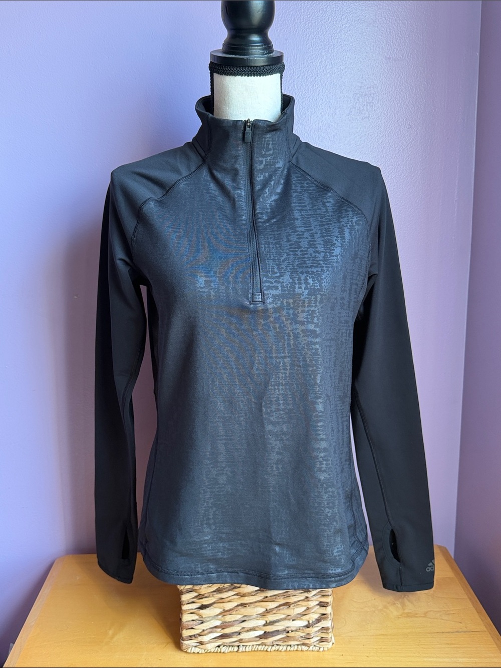 adidas Black Women's Half-Zip Performance Pullover